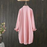 Mid-length shirt casual cotton top