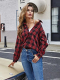 Plaid Print Button Front Overshirt