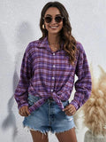 Plaid Print Button Front Overshirt