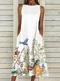 Summer new elegant dress with floral print hem