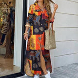 Long Sleeve Shirt Printed Casual Dresses