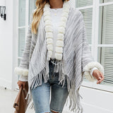 Tassel Cloak Shawl Sweater Coat