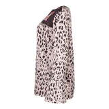 Leopard print stitching casual loose long-sleeved shirt