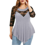 Plus Size Women Casual Irregular Shirt Off Shoulder