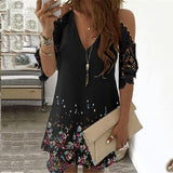 Women's Lace V-Neck Mini Dress