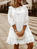 Lace Patchwork Elastic Cuff Dress