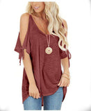 Bow Off Shoulder Lace-Up Loose street