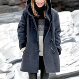 casual button cardigan warm long hooded coat