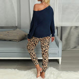 Loungewear Leopard Pants Pajama Set