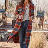 Wool Casual Plaid Coat