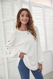 Decorative Button Long Sleeve T Shirt