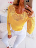 V-Neck Off Shoulder Beaded Tops