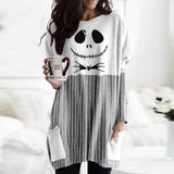 Halloween skull comfortable loose and casual dress