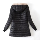 FLEECE QUILTED COTTON THERMAL SLIM ZIPPER DOWN JACKET