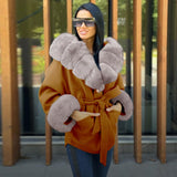 Wool Blends Thickened Fur Collar Pike Coats