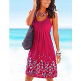 Sleeveless Floral Print Loose Beach Summer Dress