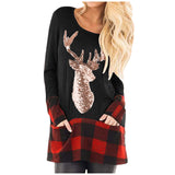 Christmas Reindeer Long Sleeve Top T-shirt