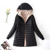 FLEECE QUILTED COTTON THERMAL SLIM ZIPPER DOWN JACKET