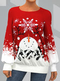 Christmas Snowman Lantern Sleeve Sweatshirt