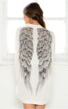 Bat sleeve wings print women retro punk cardigan