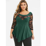 Plus Size Women Casual Irregular Shirt Off Shoulder