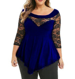 Plus Size Women Casual Irregular Shirt Off Shoulder