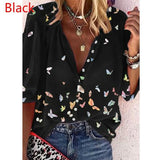 Large size loose women's blouse 2021 Summer ladies blouse tops high quality casual V-neck nine-point sleeve women shirts butterfly