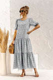 Polka Dot Plaid Print Robe Maxi Dress