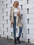 Winter wool collar cardigan knit outfit