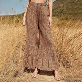 Fashion leopard print wide-leg pants