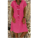 Cotton Casual Big Size Ladies Dress