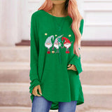 Print Loose Round Neck Long Sleeve T-shirt