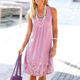 Sleeveless Floral Print Loose Beach Summer Dress