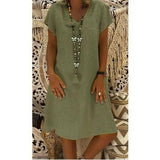 Cotton Casual Big Size Ladies Dress