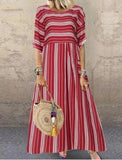 Vintage Casual Long Dress Large Sizes Dress