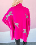 Mock Neck Cheetah Print Wild Sweater