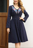 New Arrival Summer Women Cotton Bohemian V Neck Max Dress