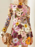 Three-dimensional flower wrap hip sexy dress