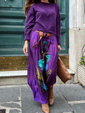 Purple Patterned Skirt