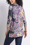 Purple Loose Long Sleeve Printing Shirt