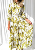 Haus Midi Dress - Olive Floral