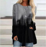 Loose Long Sleeve Printing T-shirt