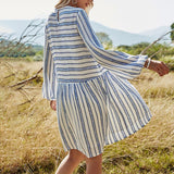 Stripe Long Sleeves Casual Dress