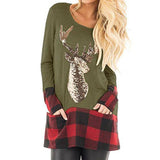 Christmas Reindeer Long Sleeve Top T-shirt