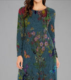 Casual Cotton-Blend Long Maxi Floral Dress