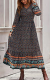 Chiffon Floral Bohemian Women Long Dress