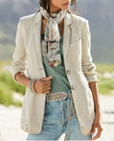 White Loose Casual Suit Coat