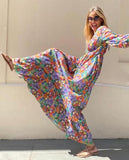 Printed 3/4 Sleeve Maxi Dress