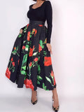 Rose Printed Midi Dress